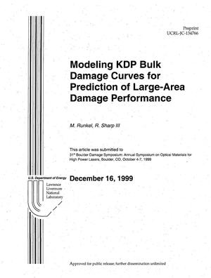 Modeling KDP Bulk Damage Curves for Prediction of Large-Area Damage Performance