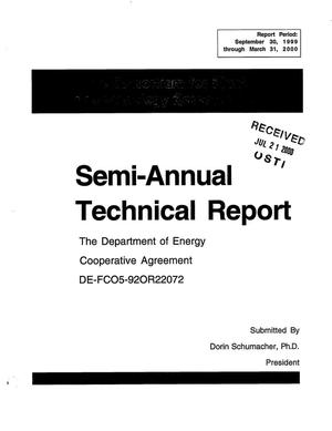 Semi-annual technical report, September 30, 1999 - March 31, 2000