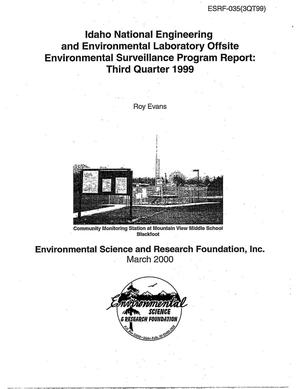 Idaho National Engineering and Environmental Laboratory Offsite Environmental Surveillance Program Report: Third Quarter 1999