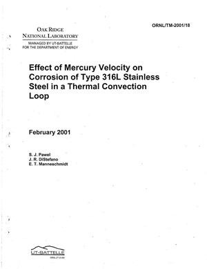 Effect of Mercury Velocity on Corrosion of Type 316L Stainless Steel in a Thermal Convection Loop