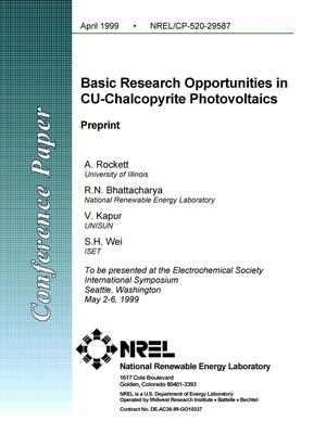Basic Research Opportunities in Cu-Chalcopyrite Photovoltaics: Preprint