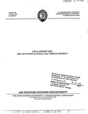 Final report for the Advanced Natural Gas Vehicle Project