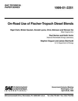 On-Road Use of Fischer-Tropsch Diesel Blends