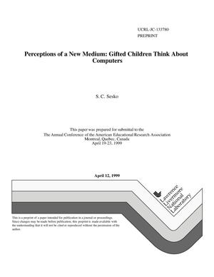 Perceptions of a new medium: gifted children think about computers