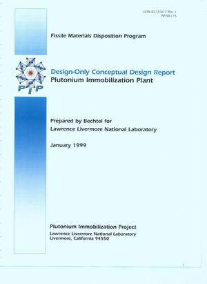 Design-Only Conceptual Design Report: Plutonium Immobilization Plant