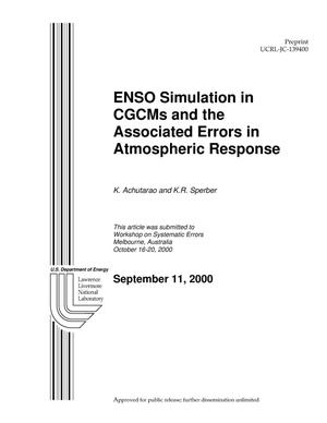 ENSO Simulation in CGCMs and the Associated Errors in Atmospheric Response