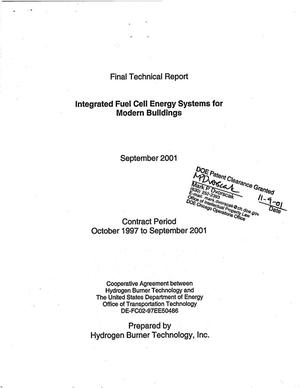 Integrated fuel cell energy systems for modern buildings. Final technical report for contract period October 1997 to September 2001