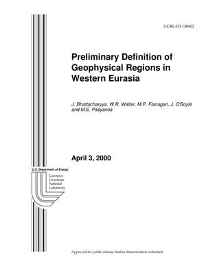 Preliminary Definition of Geophysical Regions in Western Eurasia