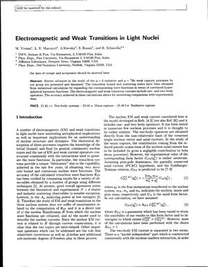 Electromagnetic and Weak transitions in light nuclei