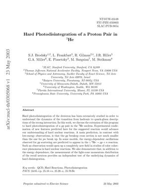Hard photodisintegration of a proton pair in {sup 3}He