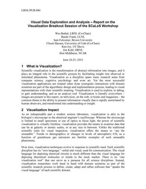 Visual Data Exploration and Analysis - Report on the Visualization Breakout Session of the SCaLeS Workshop