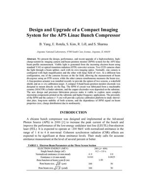 Design and upgrade of a compact imaging system for the APS linac bunch compressor.