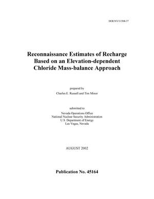 Reconnaissance Estimates of Recharge Based on an Elevation-dependent Chloride Mass-balance Approach