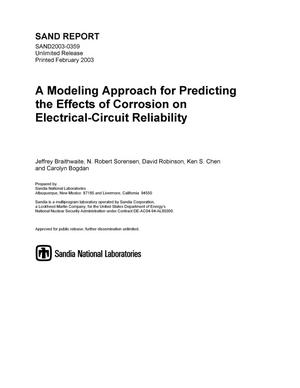 A Modeling Approach for Predicting the Effect of Corrosion on Electrical-Circuit Reliability