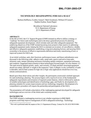 TECHNOLOGY ROADMAPPING FOR IAEA SEALS.