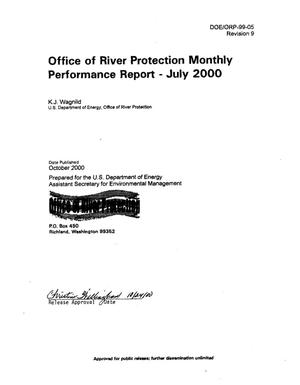 Office of River Protection (ORP) Monthly Performance Report for July 2000