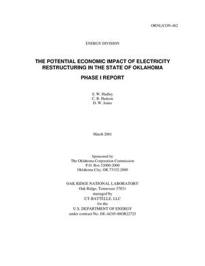 The Potential Economic Impact of Electricity Restructuring in the State of Oklahoma: Phase I Report