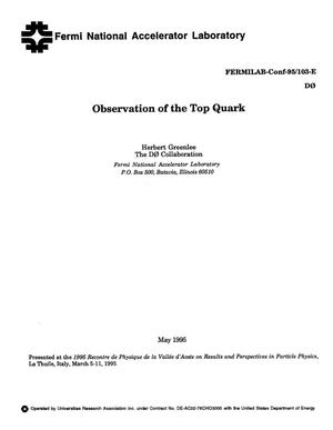 Observation of the top quark