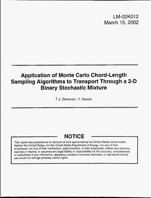 Application of Monte Carlo Chord-Length Sampling Algorithms to Transport Through a 2-D Binary Stochastic Mixture