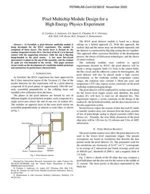 Pixel multichip module design for a high energy physics experiment