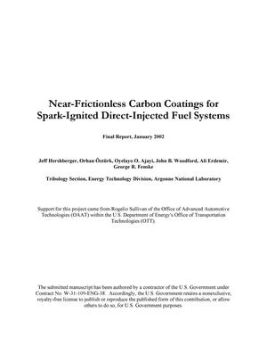 Near-frictionless carbon coatings for spark-ignited direct-injected fuel systems. Final report, January 2002.