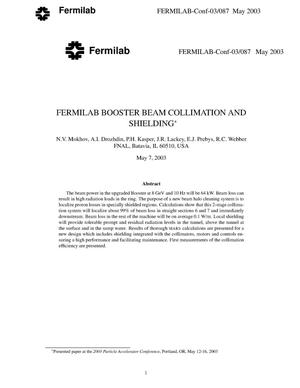 Fermilab booster beam collimation and shielding