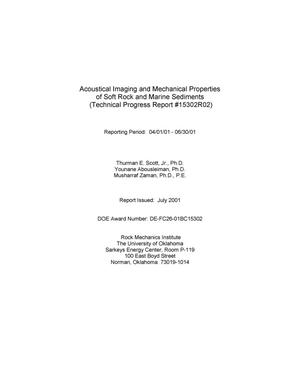 Primary view of object titled 'Acoustical Imaging and Mechanical Properties of Soft Rock and Marine Sediments Progress Report: April-June 2001'.