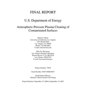 Atmospheric-Pressure Plasma Cleaning of Contaminated Surfaces