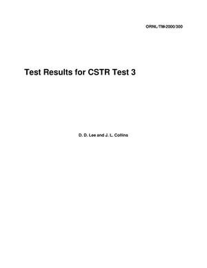 Test Results for CSTR Test 3