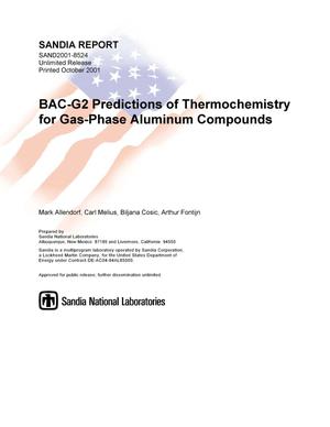 BAC-G2 Predictions of Thermochemistry for Gas-Phase Aluminum Compounds