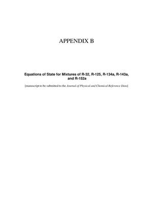 Appendix B, Equations of States for Mixtures of R-32, R-125, R-134a, R-143a, and R-152a