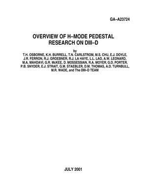 Overview of H-Mode Pedestal Research on Diii-D