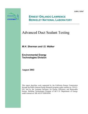 Advanced Duct Sealing Testing