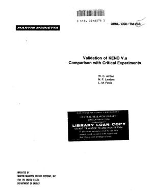 Validation of KENO V.a Comparison with Critical Experiments