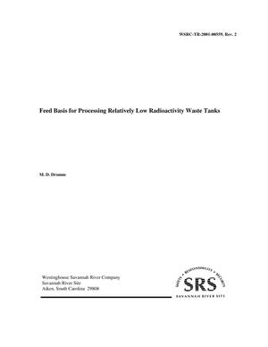 Feed Basis for Processing Relatively Low Radioactivity Waste Tanks