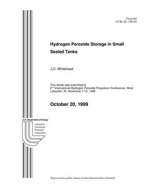 Hydrogen Peroxide Storage in Small Sealed Tanks