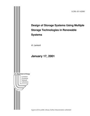 Design of Storage Systems Using Multiple Storage Technologies in Renewable Systems