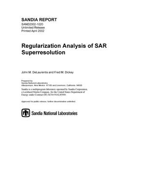 Primary view of object titled 'Regularization Analysis of SAR Superresolution'.