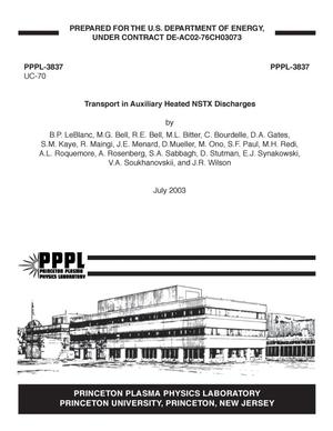 Transport in Auxiliary Heated NSTX Discharges
