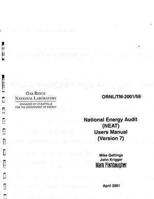 National Energy Audit (NEAT) Users Manual Version 7