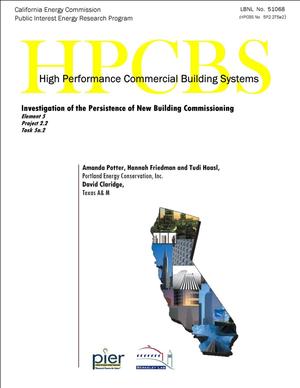 Investigation of the Persistence of New Building Commissioning