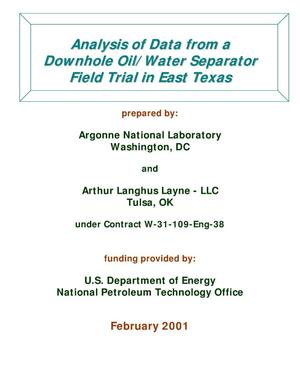 Analysis of data from a downhole oil/water separator field trial in east Texas.