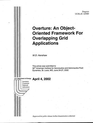 Overture: An Object-Oriented Framework for Overlapping Grid Applications
