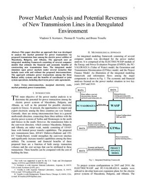 Power market analysis and potential revenues of new transmission lines in a deregulated environment.