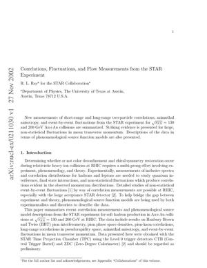 Correlations, Fluctuations, and Flow Measurements from the STAR Experiment