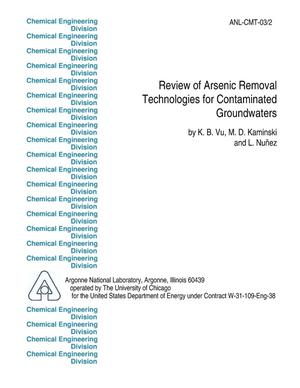 Review of arsenic removal technologies for contaminated groundwaters.