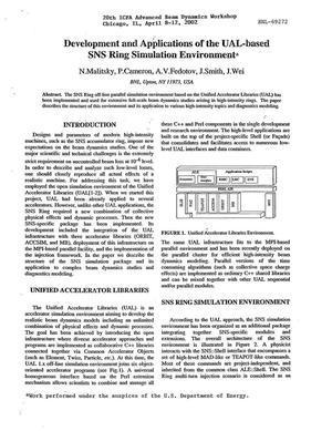 Development and Applications of the UAL Based SNS Ring Simulation Environment