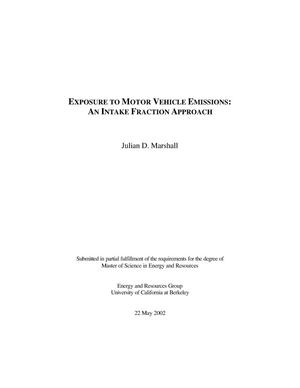Exposure to motor vehicle emissions: An intake fraction approach