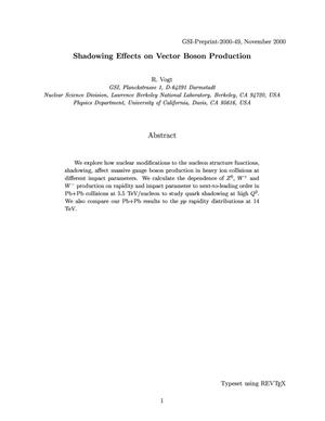 Shadowing effects on vector boson production