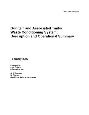 Gunite and Associated Tanks Waste Conditioning System: Description and Operational Summary